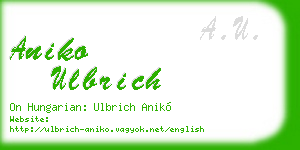 aniko ulbrich business card